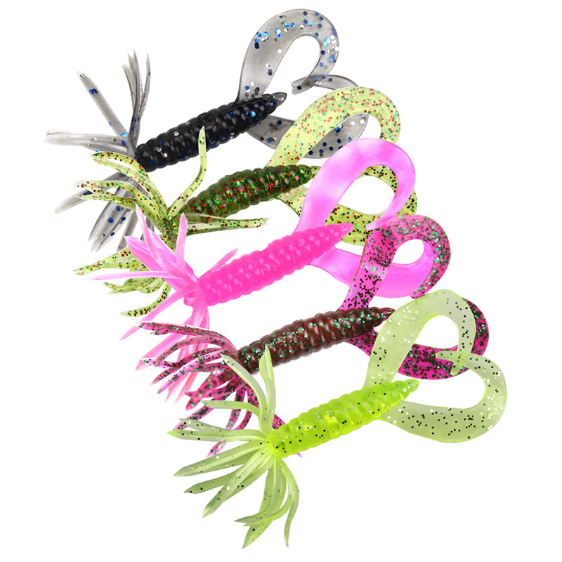 Jigger Double Sided - 傘型ソフトベイト釣りルアー 6.5cm/1.8g グラブ ダブルテール バズジグヘッドフック ワーム