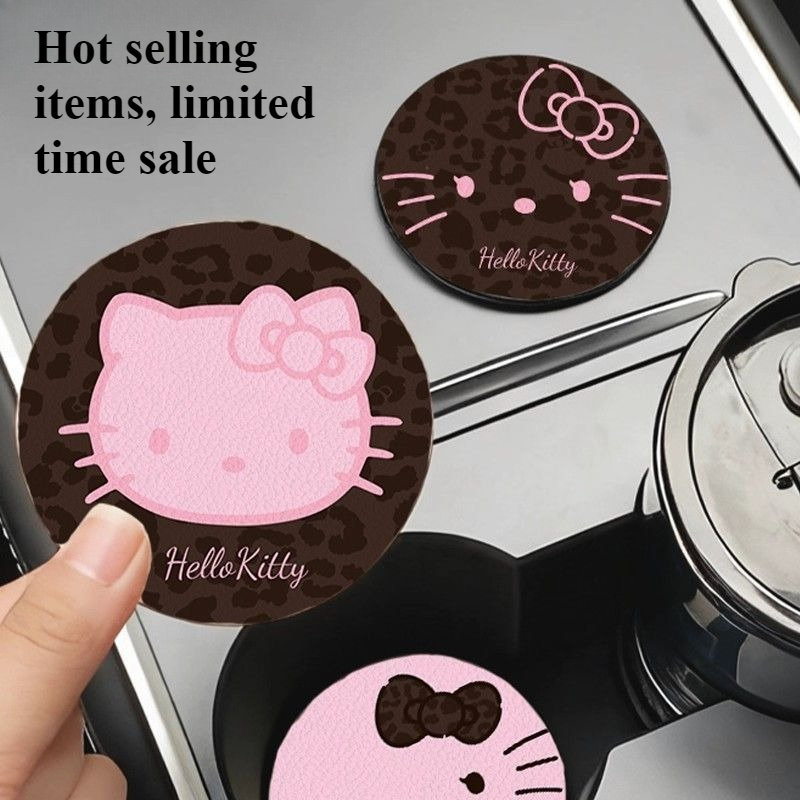 Bar Mat Rubber - ハローキティ 車用コースター 漫画 かわいい クリエイティブ 断熱マット
