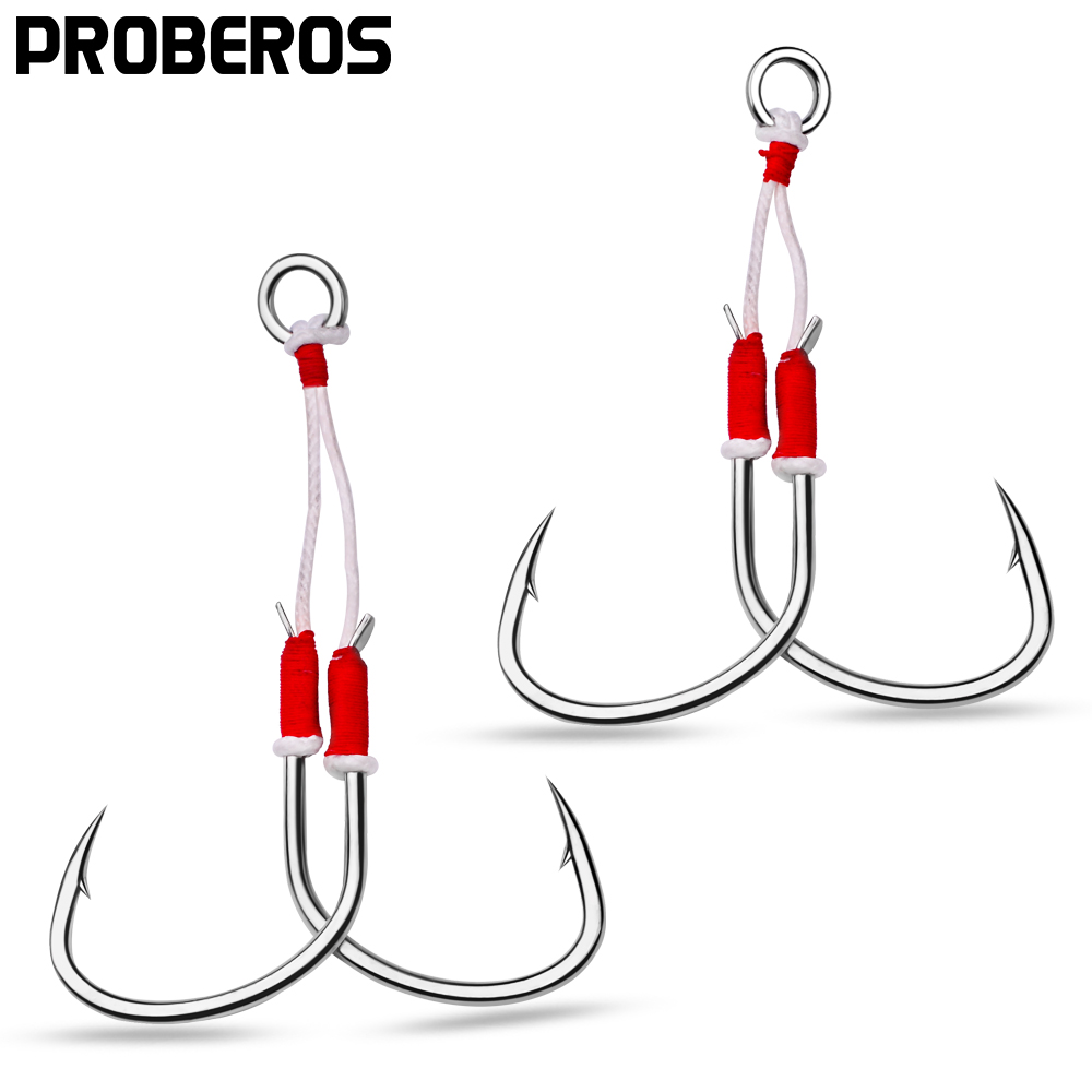 Jigger Double Sided - PROBEROS ジギングダブルフィッシングアシストフック 2 個 - 高炭素鋼フック