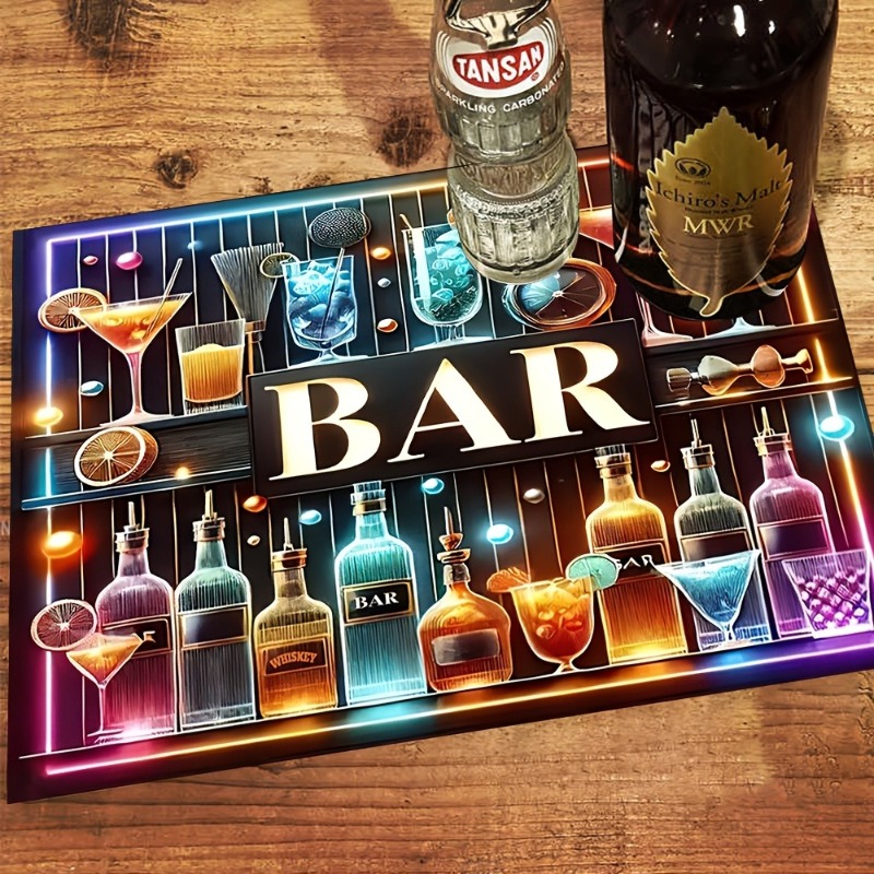 Bar Mat Rubber - コーヒーバー珪藻土乾燥マット幾何学模様クリエイティブプリントキッチンテーブルシンク吸水速乾マット