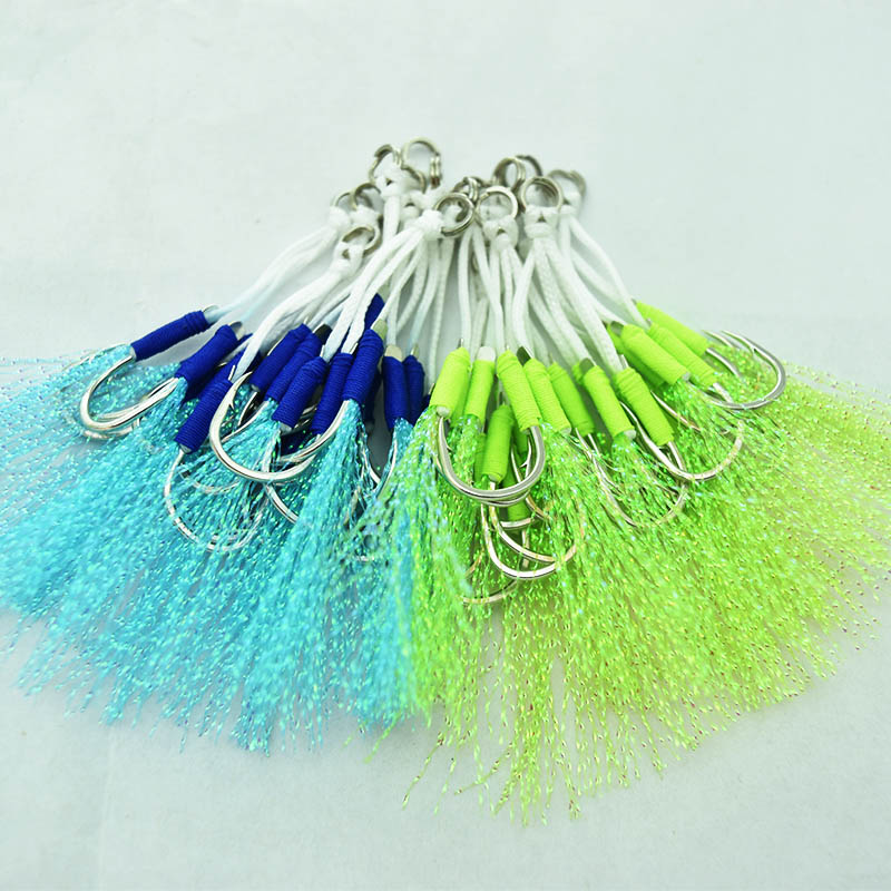 Jigger Double Sided - 釣り用の羽のフック,魚を捕まえるためのロープ,10〜20のサイズ,厚さ5〜ピース/バッグcm,2つのフックが含まれています