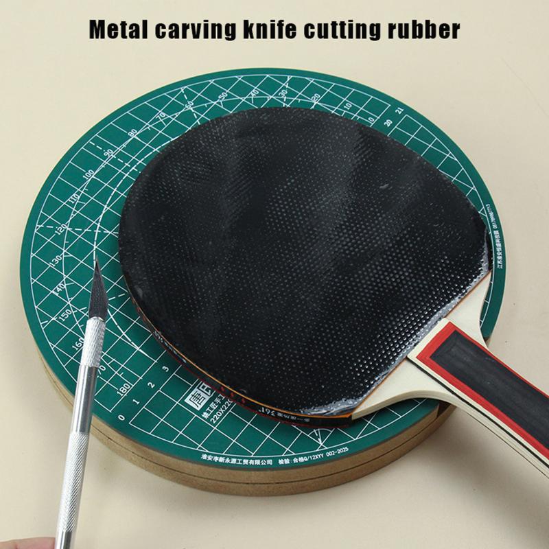 Bar Mat Rubber - 新しい卓球ラバー回転カッティングマットセット DIY カッティングツールとカッティングナイフ付きピンポンラケット貼り付けアクセサリー