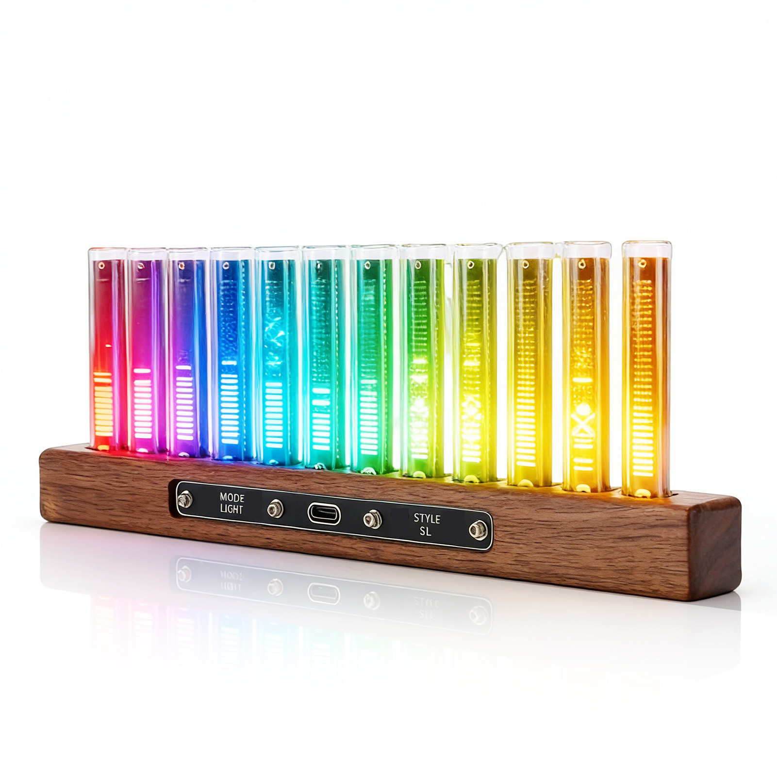 Home Bar Setup - LED音楽スペクトラムディスプレイホームオーディオアナライザー高感度音楽リズムライトバー（12個のライトチューブ付き、色調整可能）