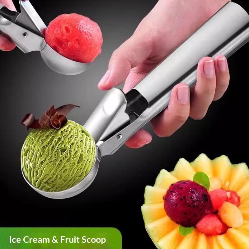 ステンレス鋼製アイスクリームスクープ、トリガー付き簡単リリー - Ice Pick Pick のレビューと価格