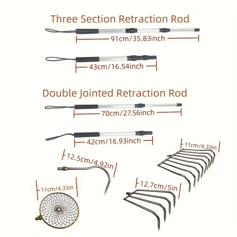 JOOYOO 伸縮式アルミ釣竿 格納式ハロースペードフック、 - Ice Pick Pick のレビューと価格
