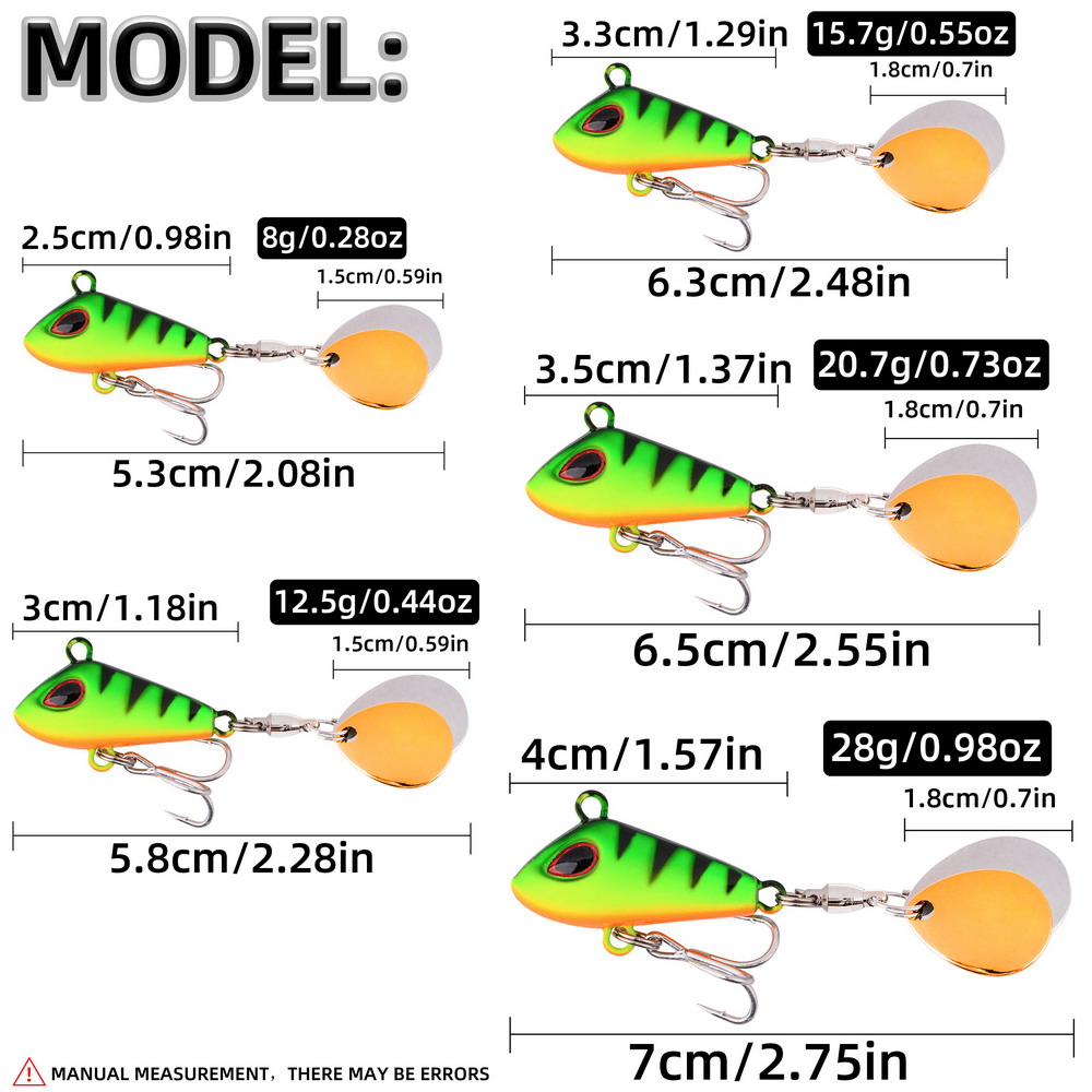 1PC ダブル回転メタル VIB 振動ベイトスピナー スプー - Jigger Double Sided のレビューと価格