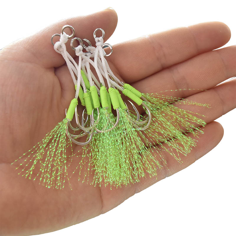 釣り用の羽のフック,魚を捕まえるためのロープ,10〜20のサ - Jigger Double Sided のレビューと価格