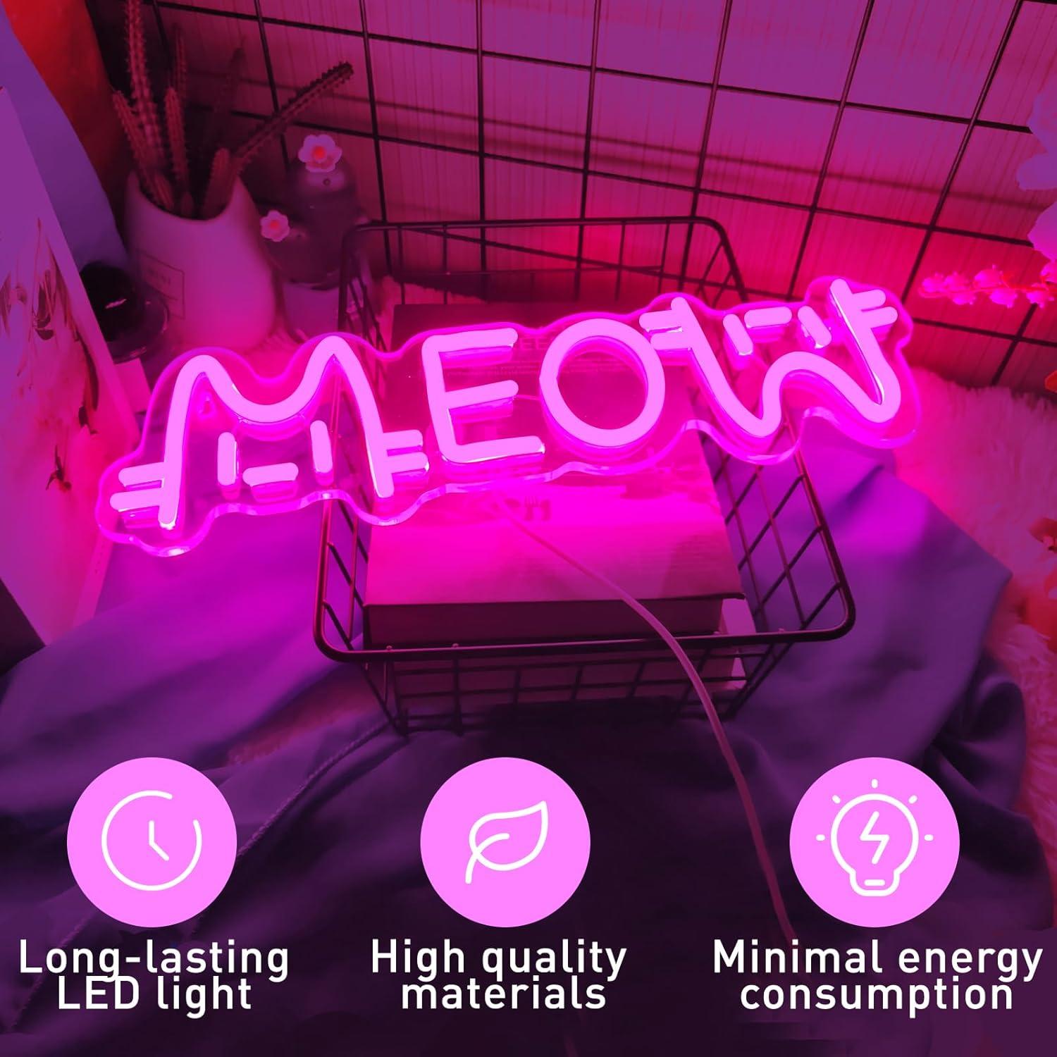 ニャーネオンサインキャットUSB電源LED調光ネオンライト寝 - Home Bar Cafe のレビューと価格