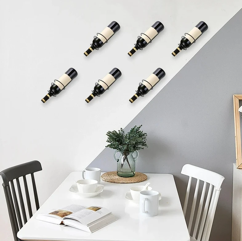 ネジ付き壁掛けワインラック、赤ワインボトルディスプレイホルダ - Home Bar Setup のレビューと価格