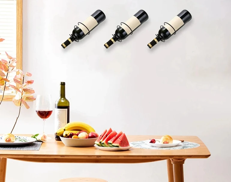 ネジ付き壁掛けワインラック、赤ワインボトルディスプレイホルダ - Home Bar Setup のレビューと価格