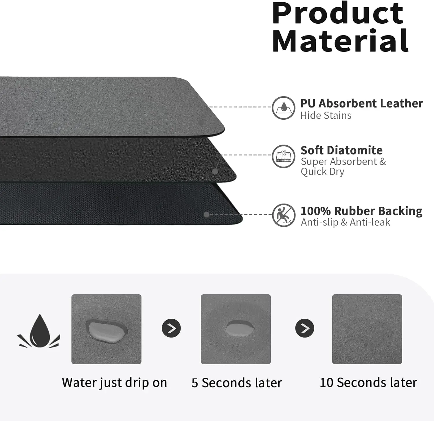 フルーツマット吸収性食器乾燥マットキッチンカウンターラバーバ - Bar Mat Rubber のレビューと価格