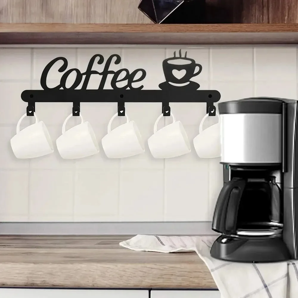 コーヒーメタルマグホルダー 壁掛け式 鉄製コーヒーカップフッ - Home Bar Word のレビューと価格